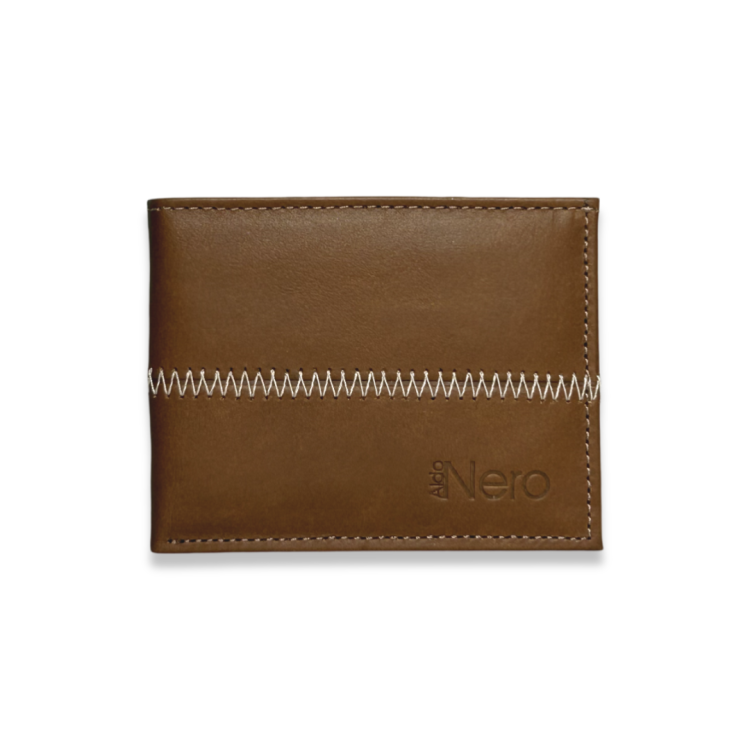 Billetera en cuero color natural, para hombre