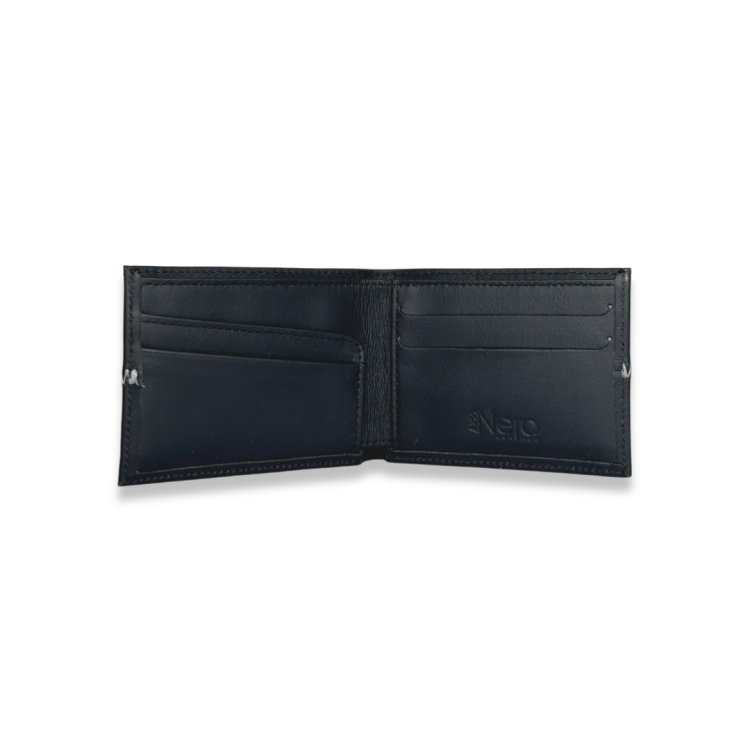 Billetera para hombre, en cuero color negro